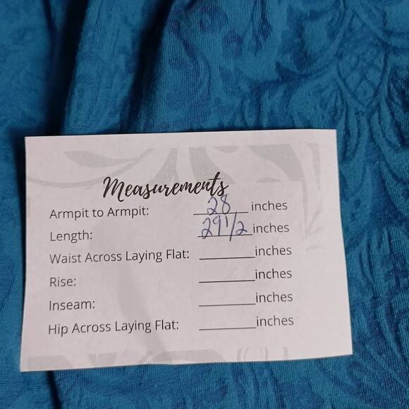 JUST MY SIZE Womens 4X (26W/28W) Blue Green Tunic Top Blouse Lace Sleeves Flowy - Picture 10 of 10